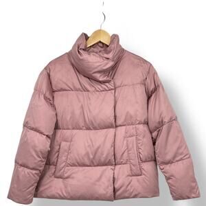 Weekend Max Mara Caio Pink Puffer Jacket Women's 6 Hidden Hoodie